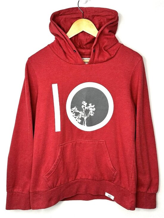 tentree Tops - tentree Hoodie Women Large Red Graphic Logo Pullover Kangaroo Pocket Long Sleeve